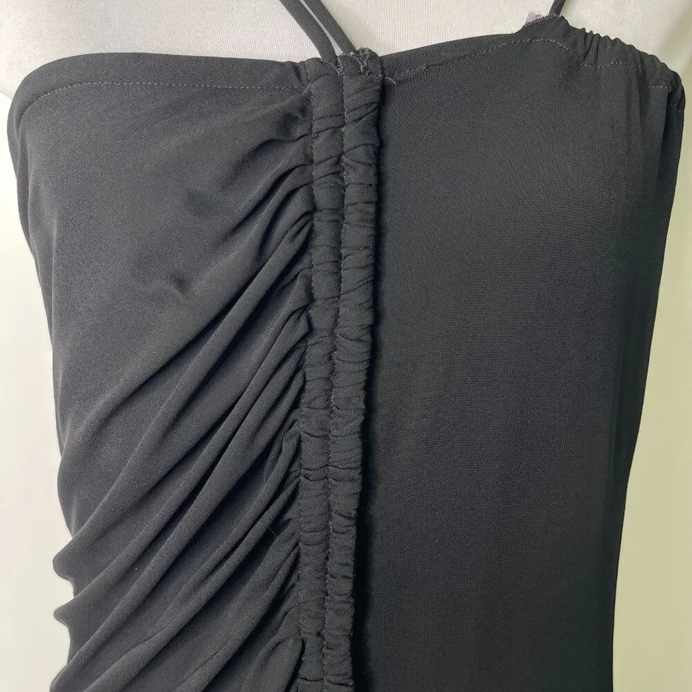 Vintage MARTIN MARGIELA Women's Black Spaghetti Straps Ruffled Mini Dress 42 IT - Picture 10 of 12